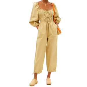NWT ULLA JOHNSON AMALIE JUMPSUIT Haute Couture Boho Cropped Tie …